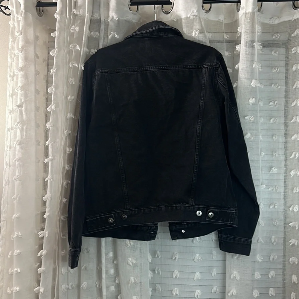 Lazer Black Denim Jean Vintage Wash Jacket - Picture 2 of 7